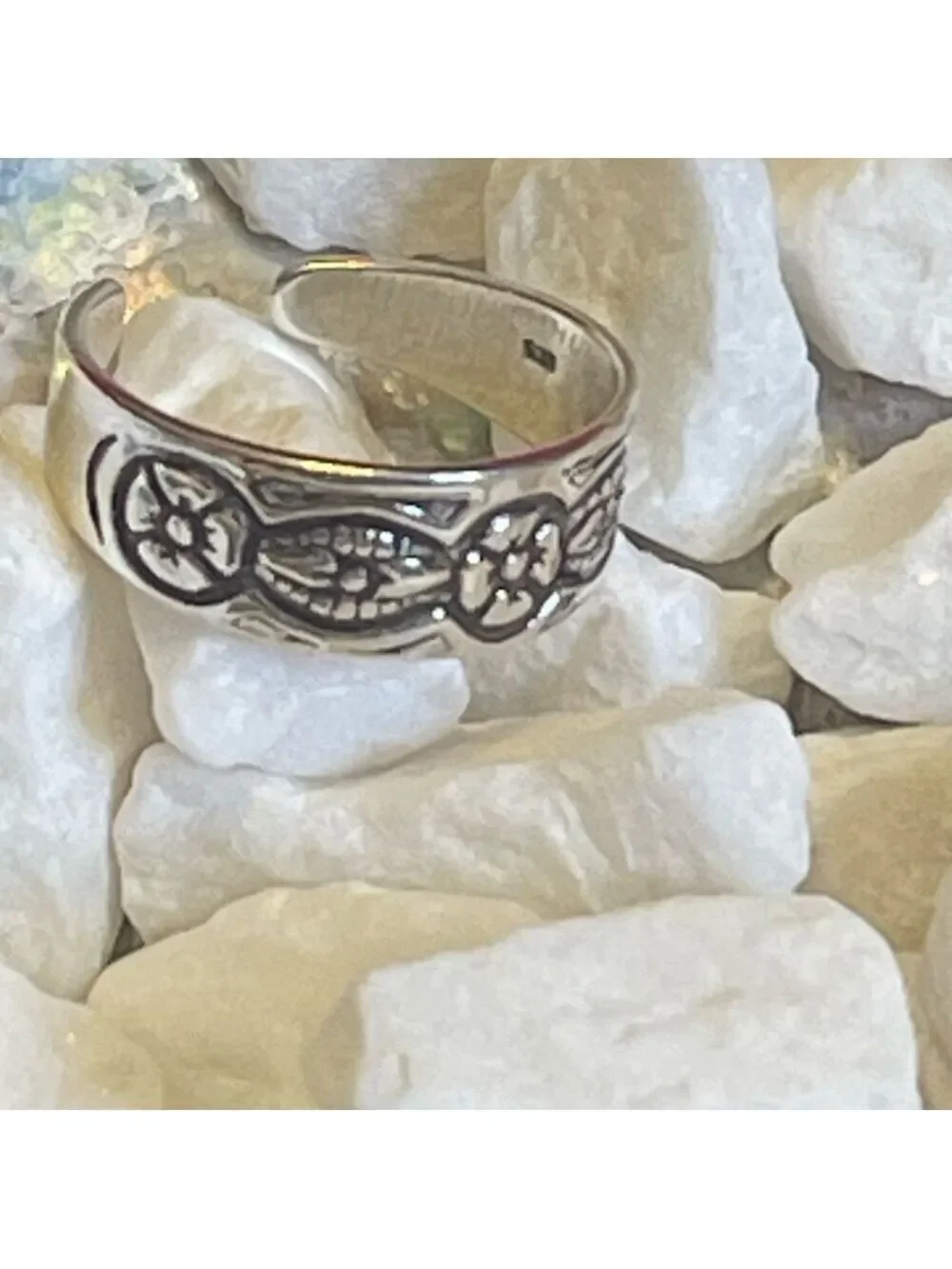 Silver 925 VINTAGE Flowers Leaves Boho Vintage Southwestern 70's